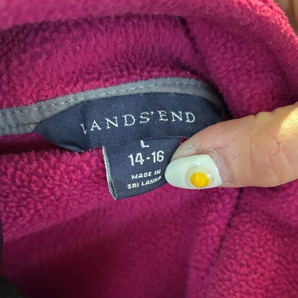 Lands' End Raspberry Fleece Jacket - Picture 2 of 5